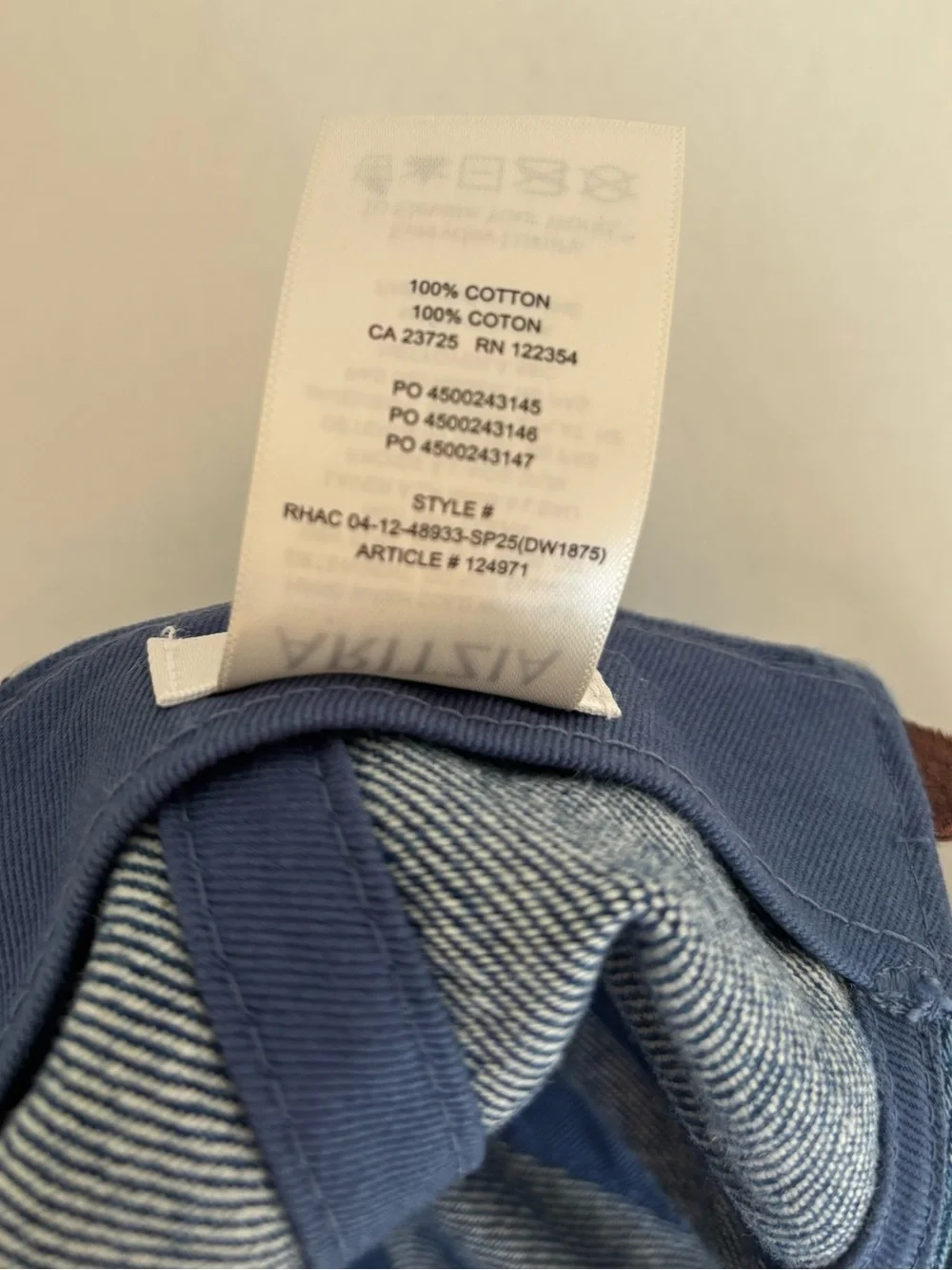 Aritzia Wilfred Vesper Denim Baseball Hat Cap